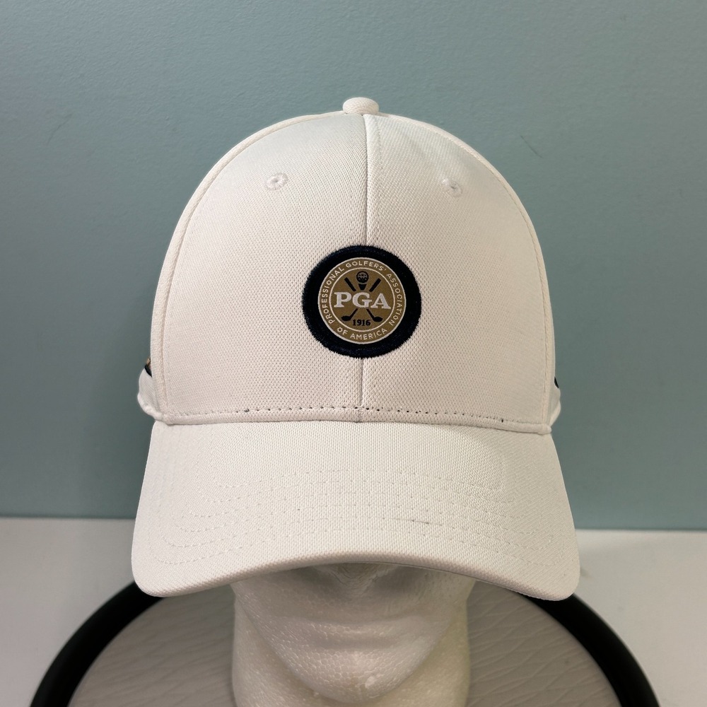 PGA Golf Under Armour Blizting Adjustable Hat White E-Z-GO Baseball Cap OSFM